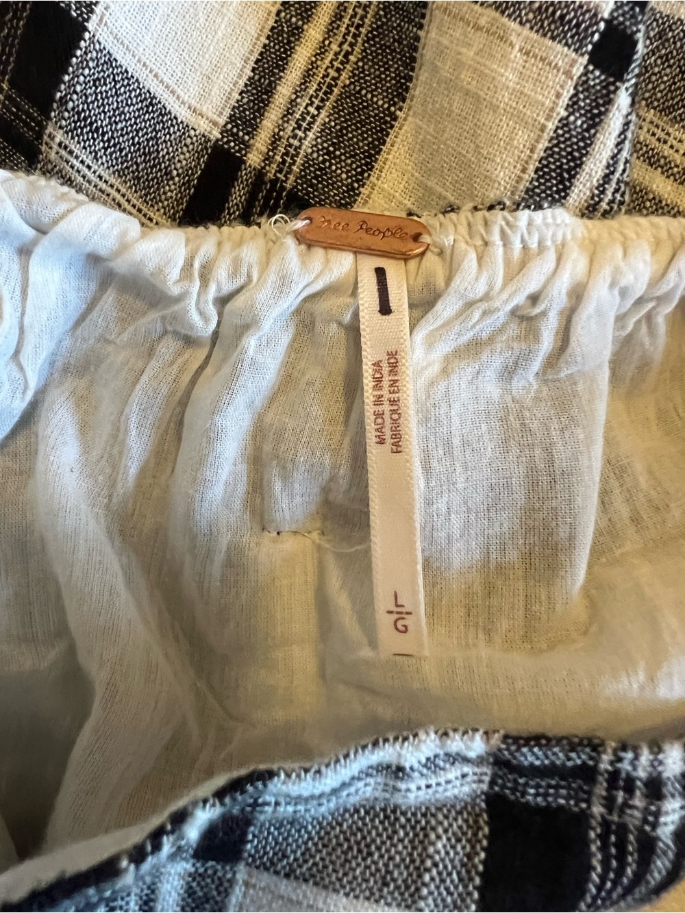 NWT Free People Free Est After You Black & White Plaid Top and Skirt Set Size L - Picture 12 of 12